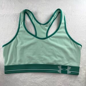Under Armour Mid-Impact Racerback Sports Bra Mint Green Size Small